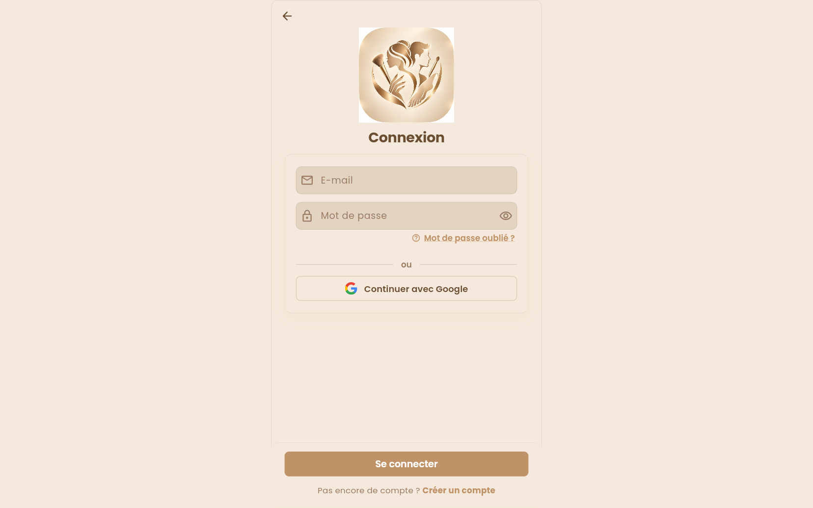 Page de connexion MadBeauty.